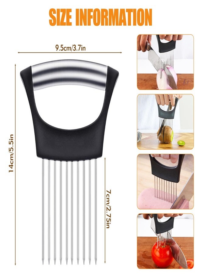 Lorzot Onion Holder for Slicing - Stainless Steel Onion Slicer & Vegetable Holder Cutting Tool for Onions, Tomatoes, Avocados, Eggs, Lemon, Potatos | Multi-Use Kitchen Utensil - Image 3
