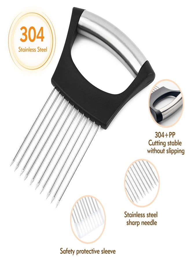 Lorzot Onion Holder for Slicing - Stainless Steel Onion Slicer & Vegetable Holder Cutting Tool for Onions, Tomatoes, Avocados, Eggs, Lemon, Potatos | Multi-Use Kitchen Utensil - Image 4