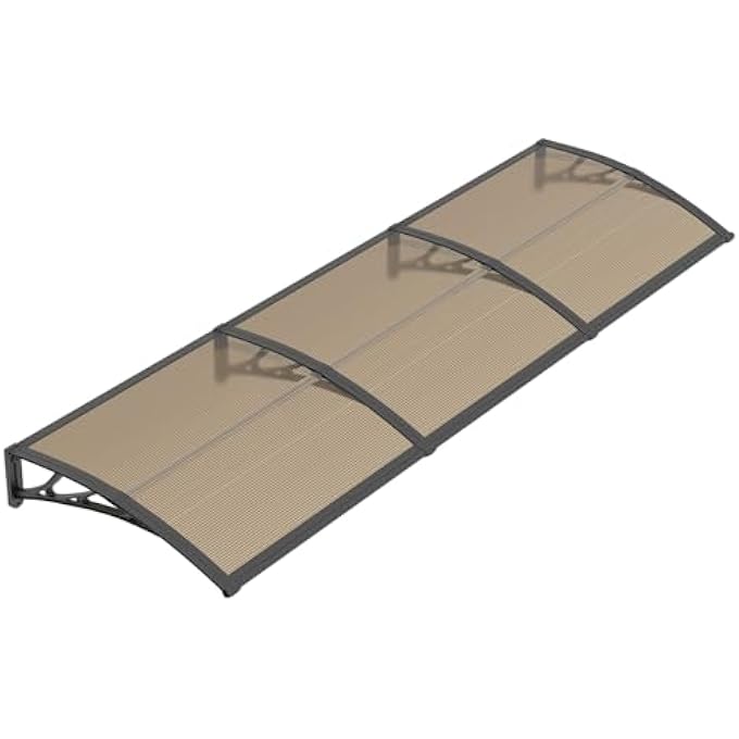 مظلة باب أمامي UV مظلة باب أمامي بولي كربونات - تحمي من المطر والثلج للباحة، الشرفة، النافذة