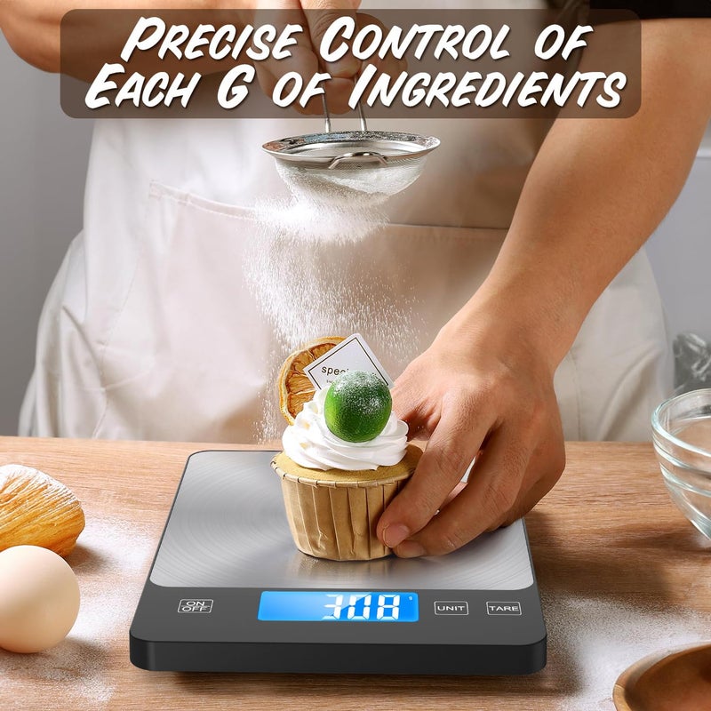 TRUDIN NASA-Grade 33lb Digital Kitchen Scale, Precisely Measures Grams and Ounces for Baking and Cooking, Waterproof Tempered Glass - Image 5
