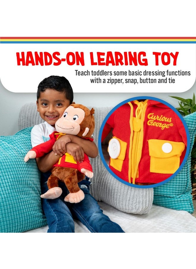 كيدز بريفيرد - ألعاب محشوة على شكل قرد من Curious George تعلم كيفية ارتداء الملابس، هدايا ناعمة ولطيفة للأولاد والبنات الصغار - حيوان محشو مقاس 16 بوصة - Image 1