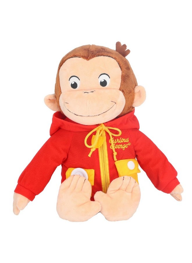 كيدز بريفيرد - ألعاب محشوة على شكل قرد من Curious George تعلم كيفية ارتداء الملابس، هدايا ناعمة ولطيفة للأولاد والبنات الصغار - حيوان محشو مقاس 16 بوصة - Image 1