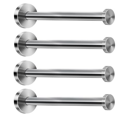 NELXULAS Brushed Stainless Steel Bath Towel Hooks Single Super Heavy Duty Wall Mount Hook, Coat Hook, Fit for Bedroom,Living Room, Bathroom and Fitting Room, Office(8", 4 PCS) - Image 1
