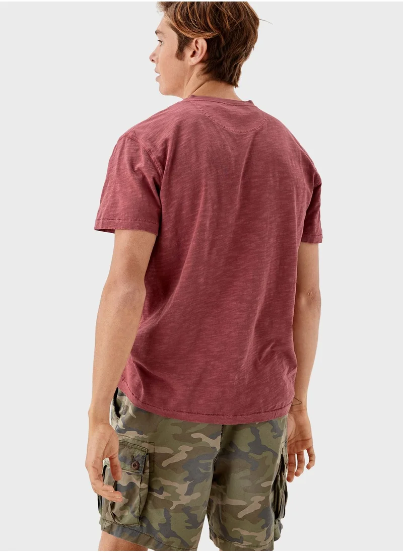 American Eagle Washed Henley T-Shirt