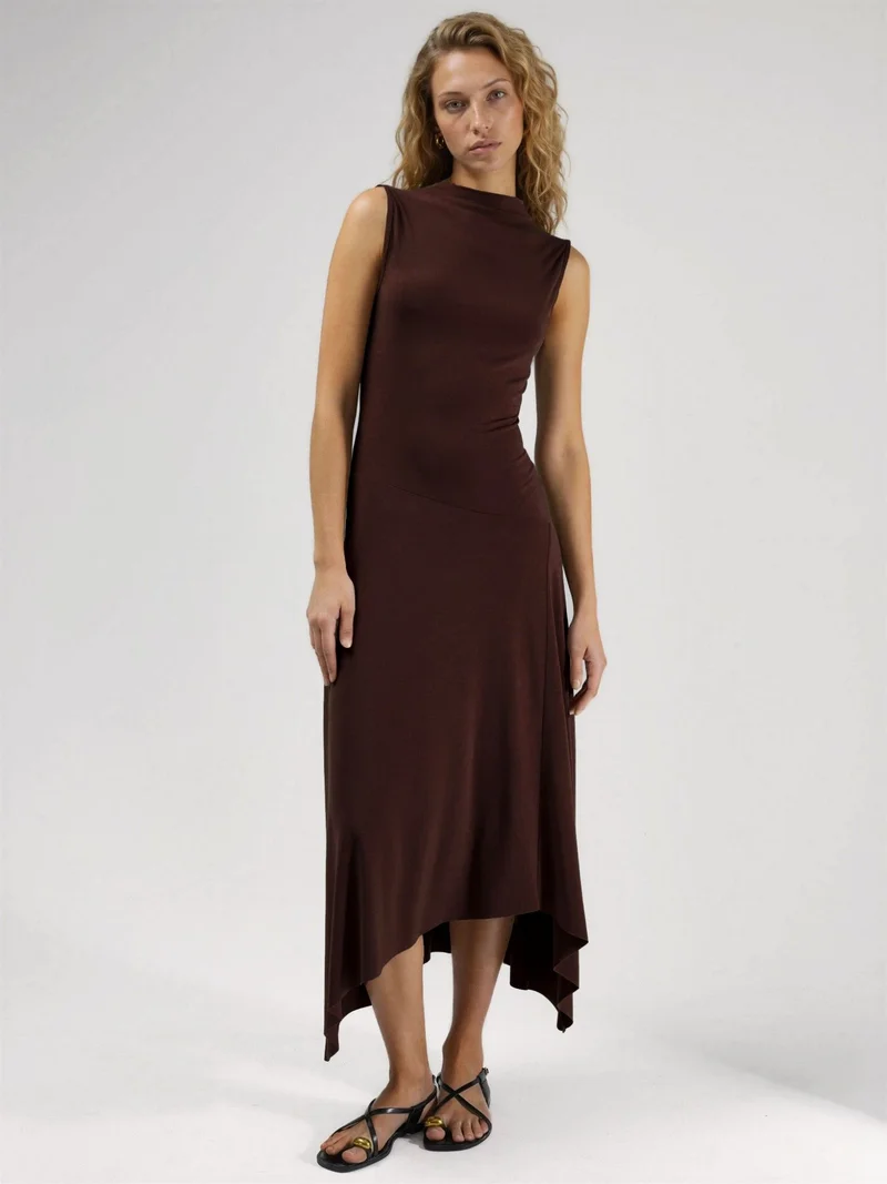 هيكاب Asymmetric Midi Sandy Dress