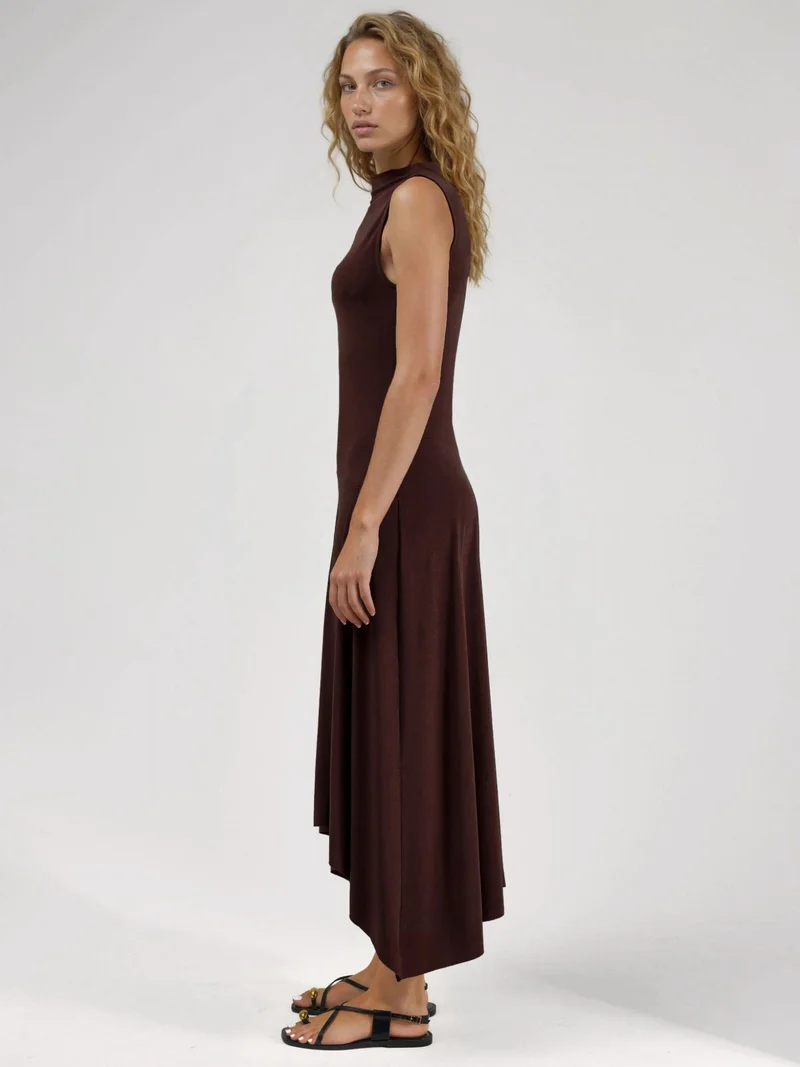 هيكاب Asymmetric Midi Sandy Dress