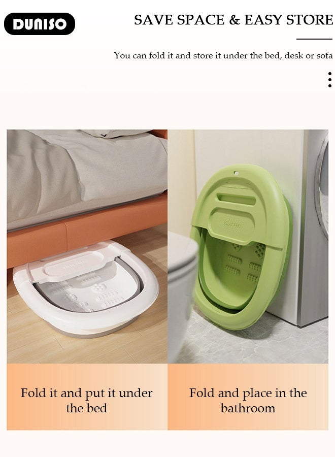 DUNISO Collapsible Foot Soak Tub Foldable Foot Bath Tub With Cover Large Capacity Foot Washing Basin Portable Foot Bath Basin for Soaking Feet Storable Plastic Foot Soaking Tub for At Home Relax Foot Spa Treatment  - Image 3