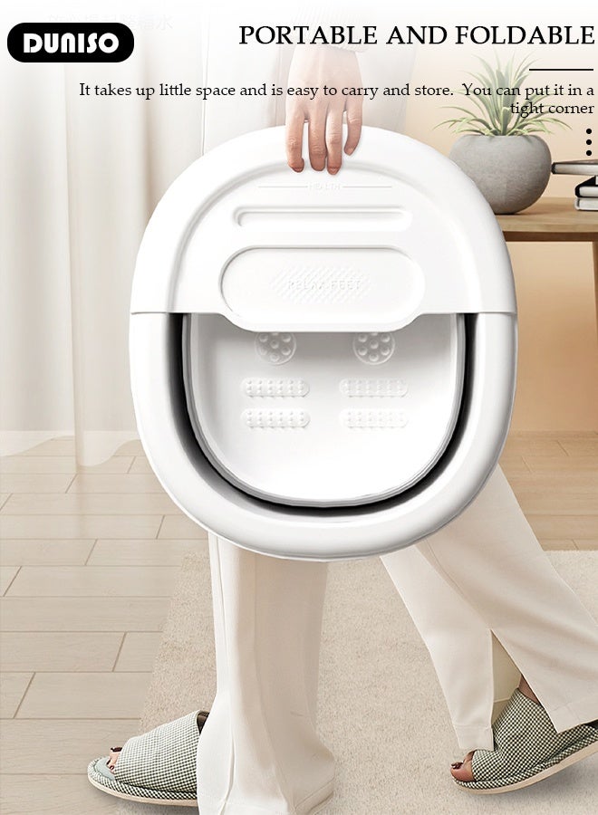 DUNISO Collapsible Foot Soak Tub Foldable Foot Bath Tub With Cover Large Capacity Foot Washing Basin Portable Foot Bath Basin for Soaking Feet Storable Plastic Foot Soaking Tub for At Home Relax Foot Spa Treatment  - Image 4