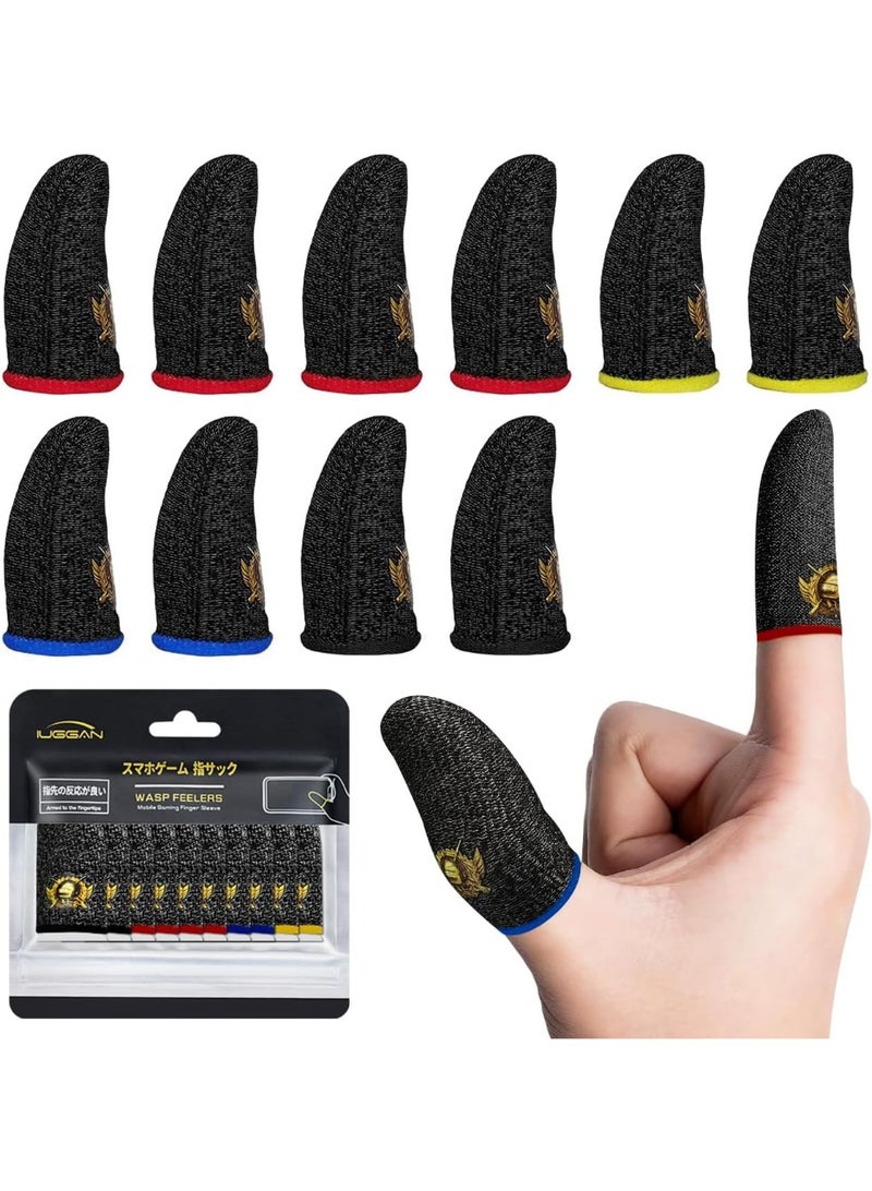 PUBG Mobile Finger Sleeve Set [10 Pack]، قفازات الألعاب الإبهام متوافقة مع جميع أجهزة شاشة اللمس، إصبع الهاتف الخلوي الأكمام لدعوة الواجب المحمول - Image 1