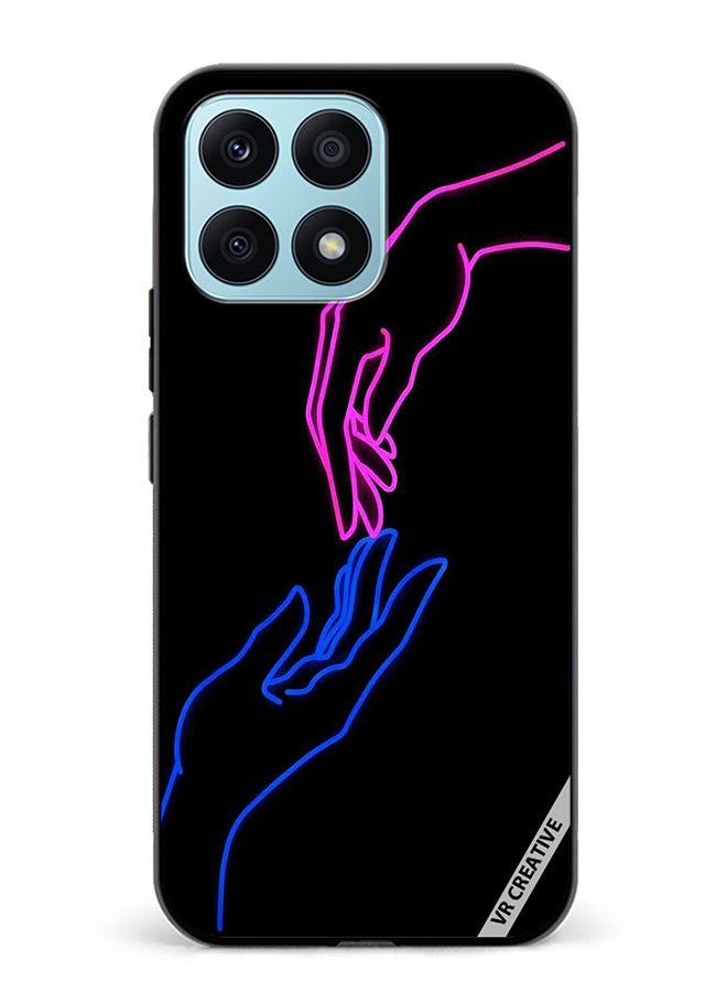 VR CREATIVE Protective Case Cover For Honor X8a Hands In Neon Lights Design Multicolour - Image 1