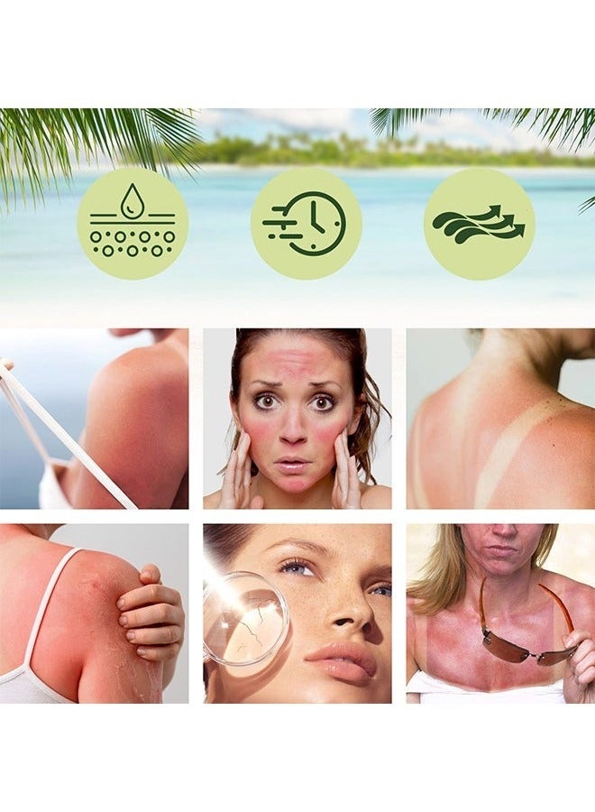 OUHOE 2 pcs Aloe Soothing Sun Cream SPF50+ PA+++,Waterproof & Sweatproof Moisturizing Sunscreen,Have an Ultra Lightn and Non Greasy Texture 50ml  - Image 3