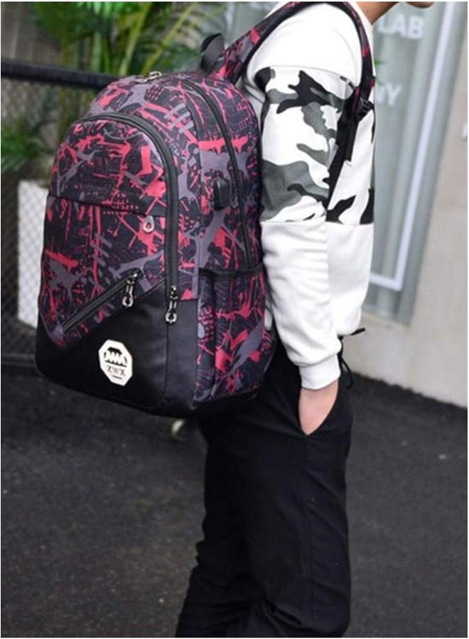 HALAMODO 3PCS School Backpack Set, Portable Casual Daypack for Boys Girls, Students Shoulder Bag, Laptop Backpack, with Sling Crossbody Bag and Storage Book Bags, College Office Travel - Image 3