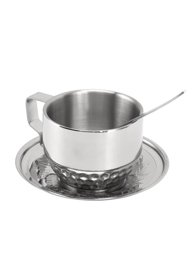 xozgdovg 304 Stainless Steel Coffee Cup Set Heat Insulation Anti Scalding Double Walled Coffee Mug with Spoon Saucer for Tea Milk - Image 1