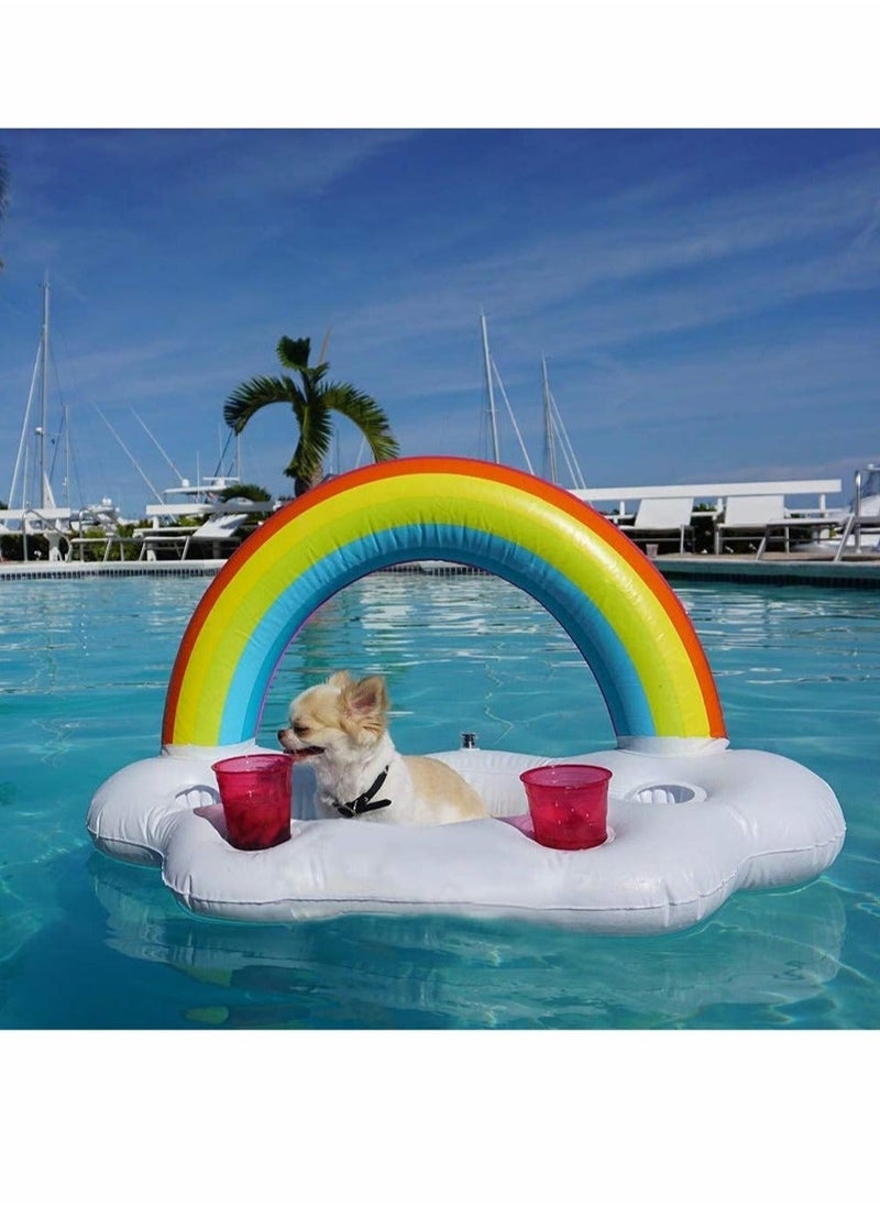 Generic - Inflatable Rainbow Cloud Drink Float, Large Capacity Pool Cooler Drink Holder Floating Beverage Salad Fruit Serving Bar Pool Float Party, Water Fun Decorations and Pool Toys for Adults and Kids - Image 1