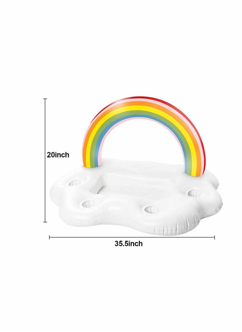 Generic - Inflatable Rainbow Cloud Drink Float, Large Capacity Pool Cooler Drink Holder Floating Beverage Salad Fruit Serving Bar Pool Float Party, Water Fun Decorations and Pool Toys for Adults and Kids - Image 1