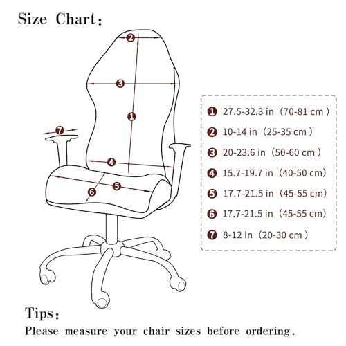 FORCHEER Gaming Chair Cover with Armrest Covers Cream Water Repellent Jacquard Computer Game Chair Slipcover with Attached Arms Cat Scratch Proof Washable Removable - Image 3