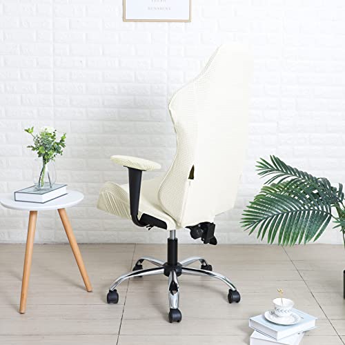 FORCHEER Gaming Chair Cover with Armrest Covers Cream Water Repellent Jacquard Computer Game Chair Slipcover with Attached Arms Cat Scratch Proof Washable Removable - Image 5
