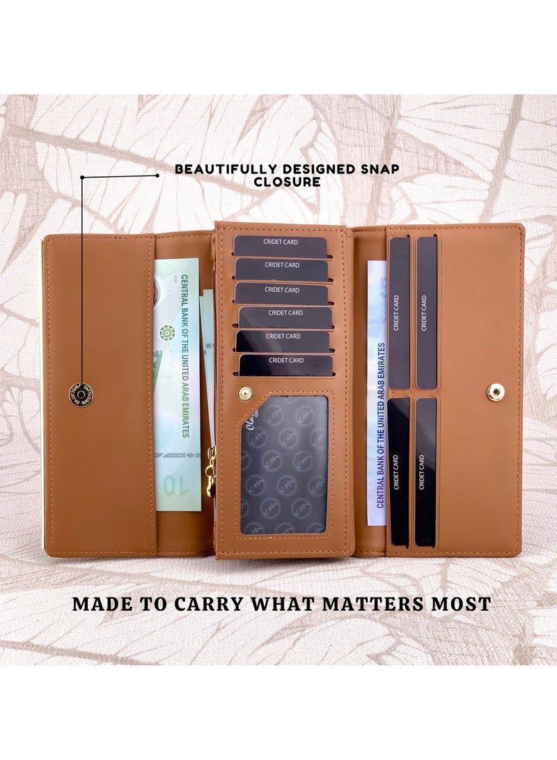 كلاسيك ميلانو - محفظة نسائية أنيقة من الجلد الصناعي مع حافظة بطاقات | محفظة عملات معدنية للنساء | محفظة نسائية نحيفة للاستخدام اليومي والسفر والهدايا - Image 4