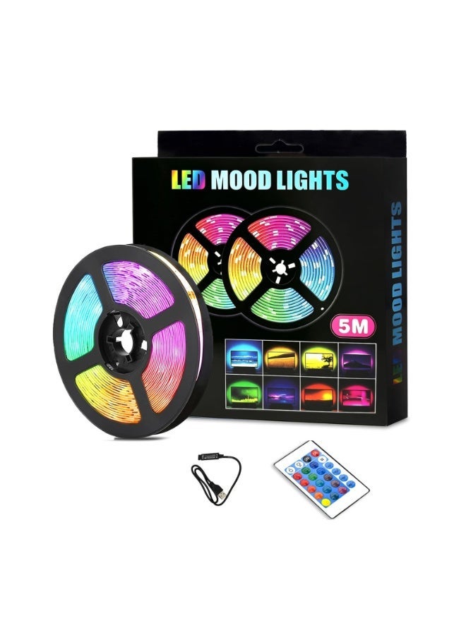 مصابيح LED للتلفزيون والكمبيوتر وشاشة الالعاب والتلفزيون باضاءة خلفية LED وجهاز تحكم عن بعد بالوان متغيرة وشريط اضاءة LED يعمل بمنفذ USB، شرائط اضاءة RGB متعددة الالوان لتزيين الغرف والحفلات والبار , - Image 1