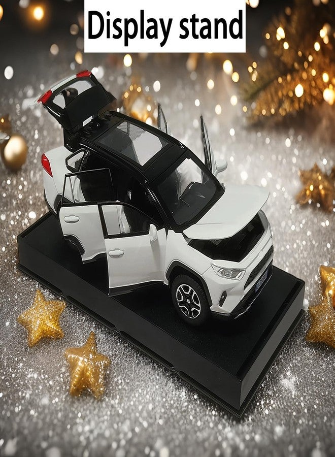 ERBADIHAGO Model Car Compatible for 1/32 RAV4 Toy Car Alloy Diecast Collectible Model with Light and Sound Toy Vehicle for Boys Kids Toddler Gift White Car - Image 2
