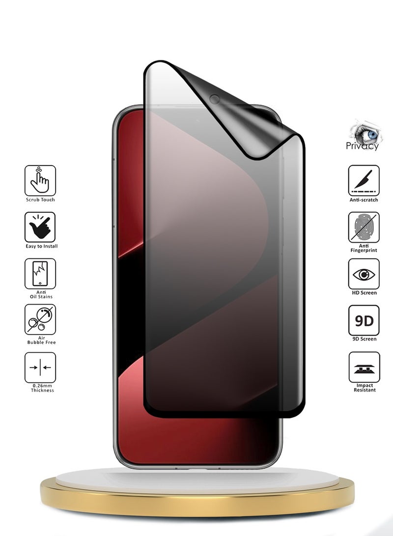 Wtech Huawei Pura 80 Pro 5G 2025 Premium Edge-Pro Matte Ceramic Privacy Full Glue Full Cover Matte Flexible Screen Protector (MSGPCP) - Clear/Black - Image 2