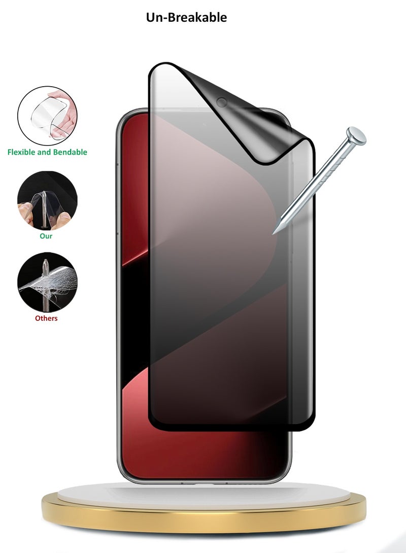 Wtech Huawei Pura 80 Pro 5G 2025 Premium Edge-Pro Matte Ceramic Privacy Full Glue Full Cover Matte Flexible Screen Protector (MSGPCP) - Clear/Black - Image 4