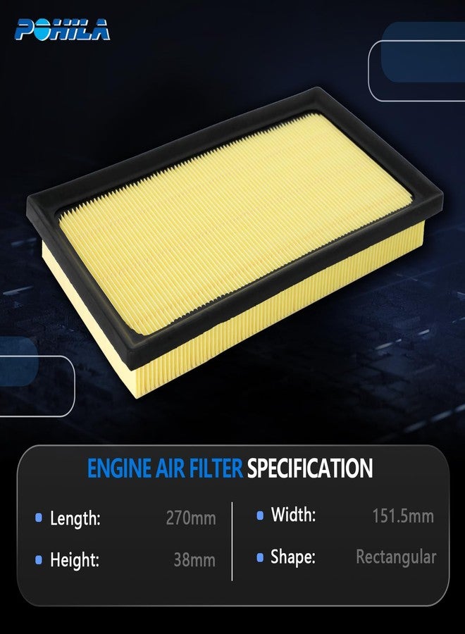 POHILA Engine Air Filter Compatible with Toyota 2018-24 Camry Hybrid, 2019-22 Avalon Hybrid, 2019-23 RAV4 Hybrid, 2020-24 Highlander Hybrid, 2021-24 Sienna, 18-22 C-HR, 19-24 ES300h JM7050 17801-77050 - Image 2
