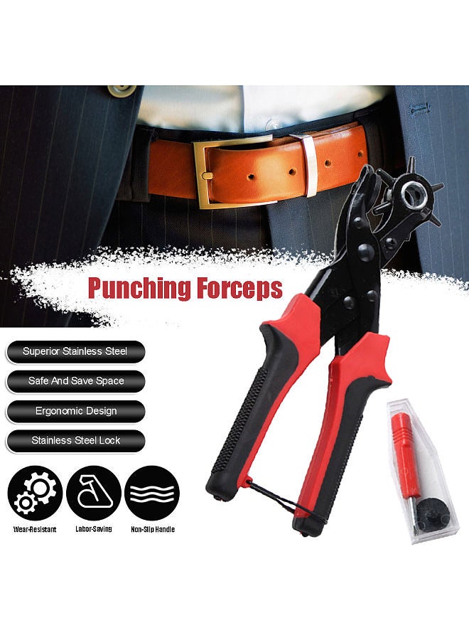 Portable Durable Multi-Function Belt Punch Manual Labor-Saving Round Hole / Elliptical Hole / Flat Hole Punching Forceps  - Image 5
