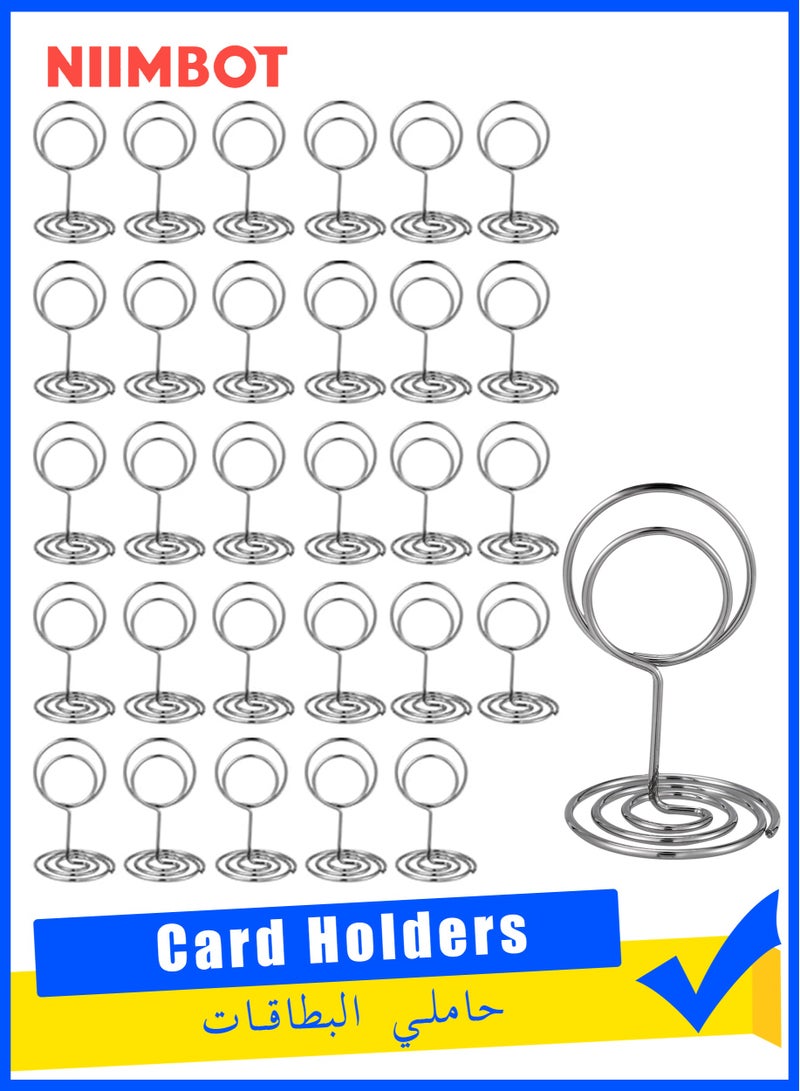 NIIMBOT 30PCS Table Number Holders Place Card Holder - Photo Holders for Tables, Cards Stand Name Menu Clips, Table Sign Holders for Wedding Anniversary Birthday Party, Silver  - Image 1