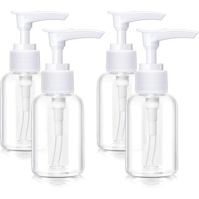 Hotop 4 Pieces Transparent Travel Pump Bottles Lotion Dispenser Mini Travel Plastic Foamer Bottle Clear Pump Dispenser for Cleaning, Cosmetics Packaging, Shampoo - Image 1