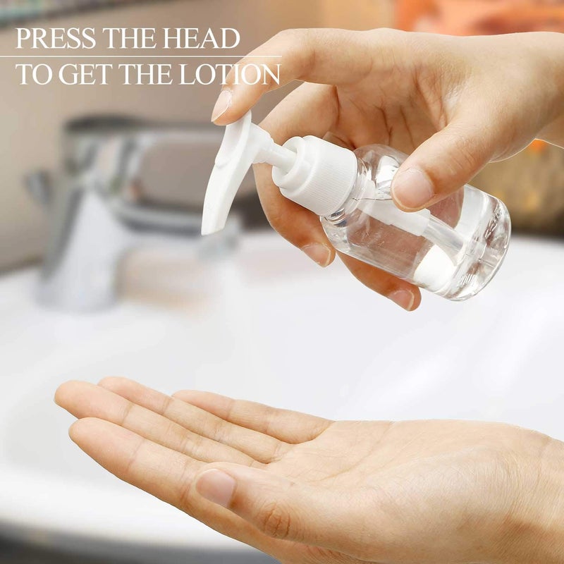Hotop 4 Pieces Transparent Travel Pump Bottles Lotion Dispenser Mini Travel Plastic Foamer Bottle Clear Pump Dispenser for Cleaning, Cosmetics Packaging, Shampoo - Image 4