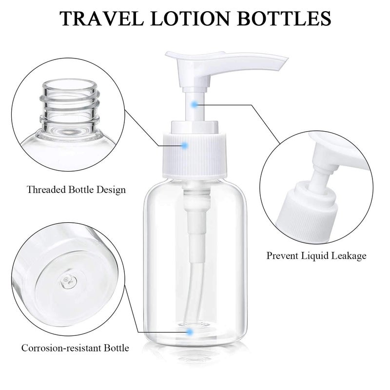 Hotop 4 Pieces Transparent Travel Pump Bottles Lotion Dispenser Mini Travel Plastic Foamer Bottle Clear Pump Dispenser for Cleaning, Cosmetics Packaging, Shampoo - Image 2