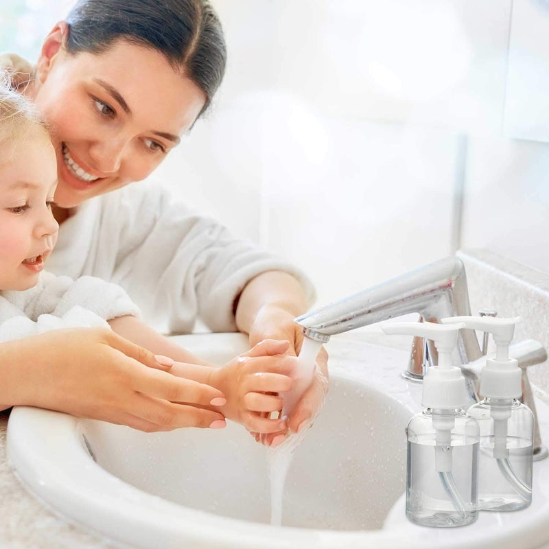 Hotop 4 Pieces Transparent Travel Pump Bottles Lotion Dispenser Mini Travel Plastic Foamer Bottle Clear Pump Dispenser for Cleaning, Cosmetics Packaging, Shampoo - Image 5