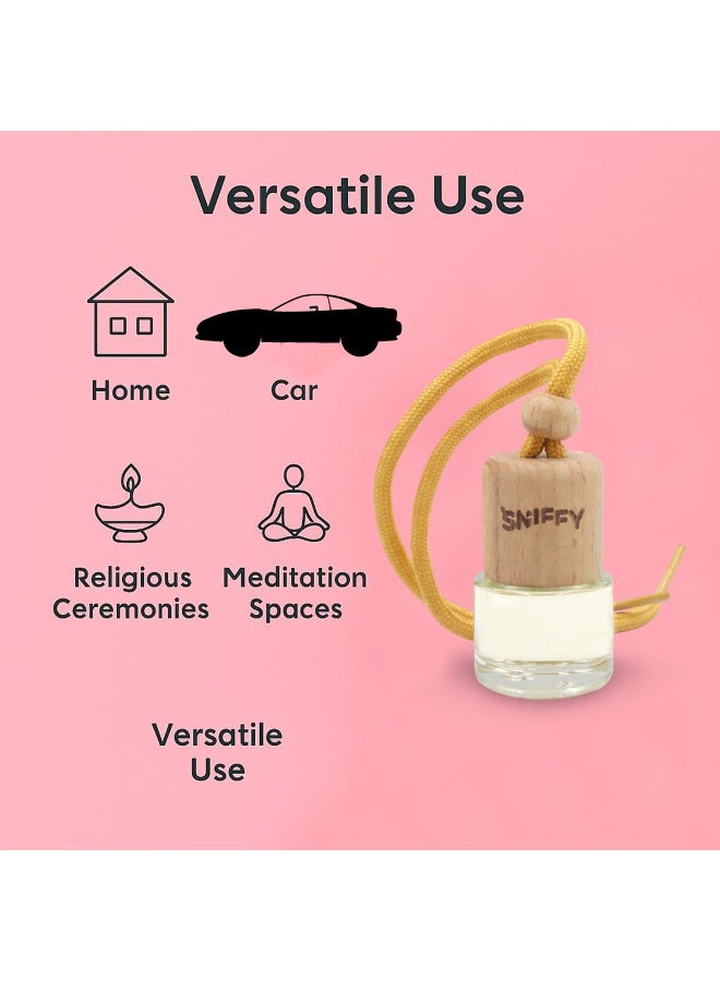 Sniffy New Car Hanging Air Freshener Bottle Alcohol Free, Spill Proof Liquid Car Perfume with Wooden Cap for Car Interior, Home & Office - Image 4