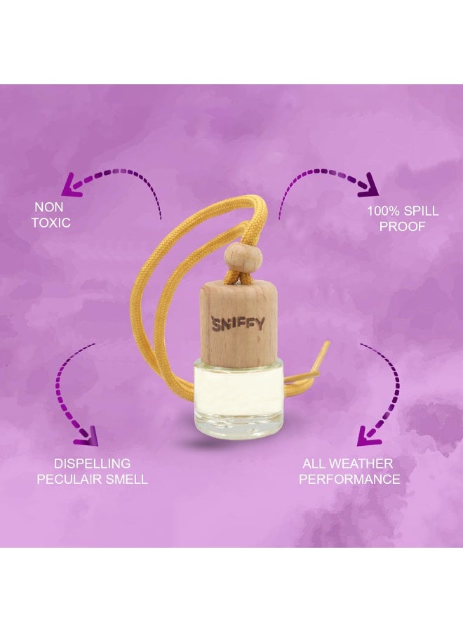 Sniffy New Car Hanging Air Freshener Bottle Alcohol Free, Spill Proof Liquid Car Perfume with Wooden Cap for Car Interior, Home & Office - Image 2