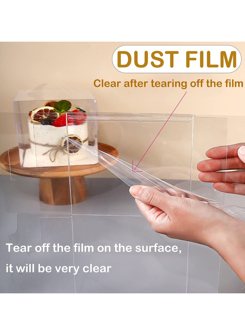 SYOSI صناديق كعك شفافة SYOSI 25 قطعة، صناديق كعك بلاستيكية شفافة مع قاعدة ومقابض لتعبئة الكعك والمعجنات والبسكويت والكوكيز - Image 2