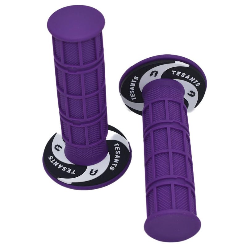 TESANTS 78 22mm24mm Motorcycle Hand Grips Design with Textured Surface Grips Replacement for 50cc125cc KLX300 KX65 SSR125 Pit Dirt Bike ATV Quad Motocross CT100U CT200U Mini Bike Purple - Image 1