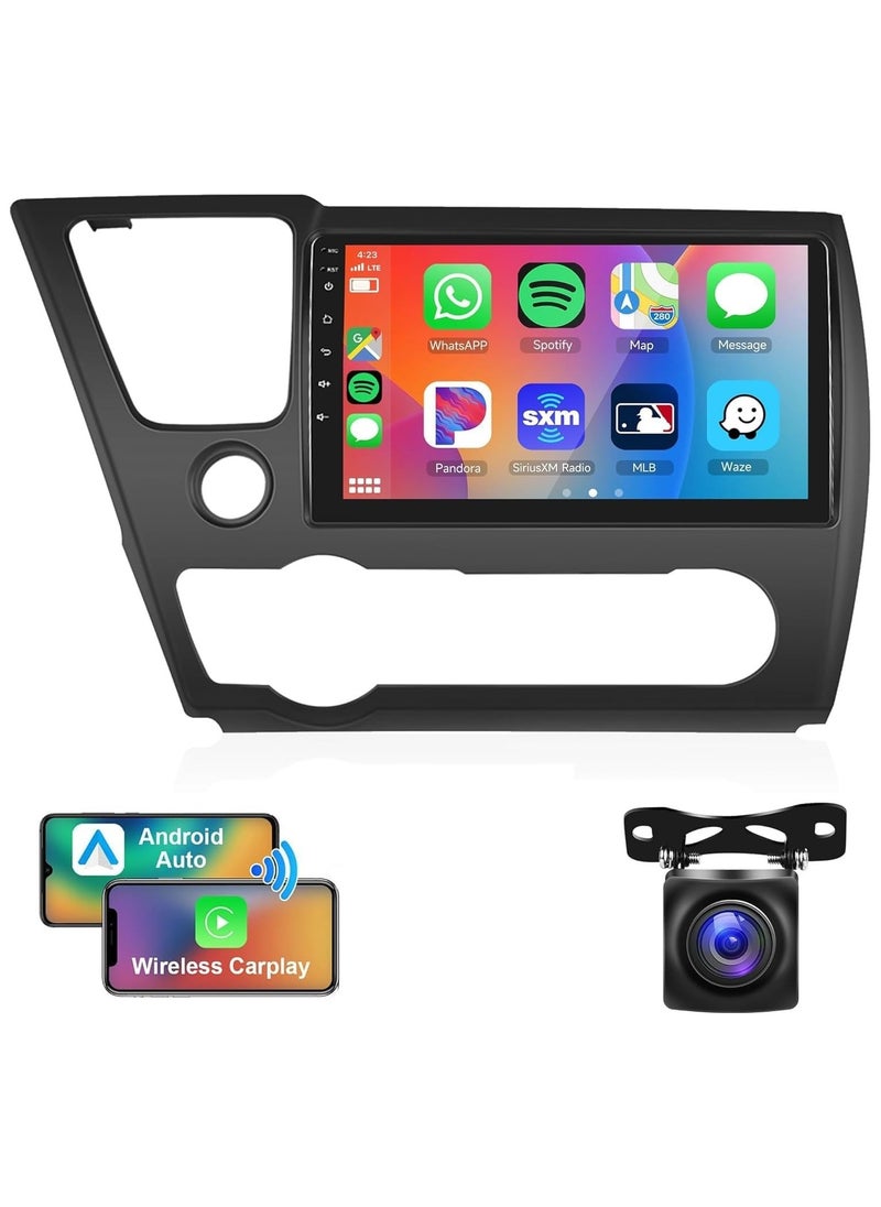 SHEZA STAR Android Car Stereo for Honda Civic 2013 2014 2015 2016 2017 2GB RAM 32GB ROM 9 Inch Support Apple Carplay, MirrorLink WiFi BT, IPS Touch Screen with AHD Camera Included  - Image 1