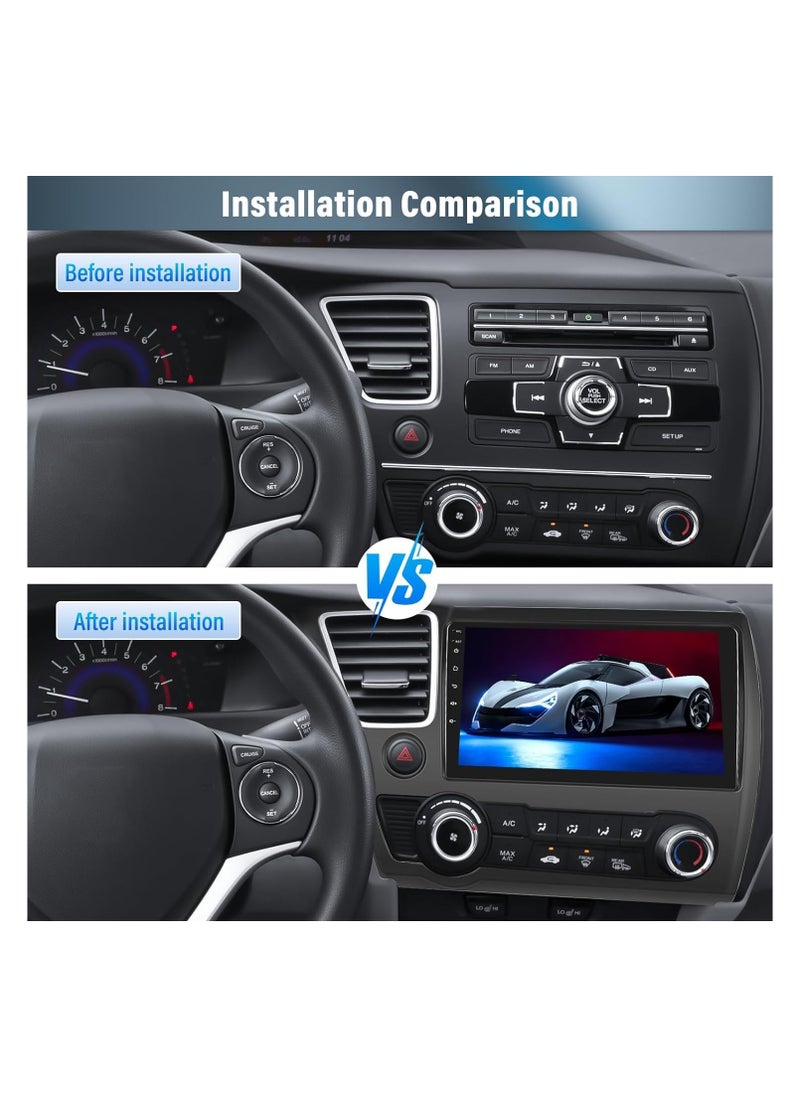 SHEZA STAR Android Car Stereo for Honda Civic 2013 2014 2015 2016 2017 2GB RAM 32GB ROM 9 Inch Support Apple Carplay, MirrorLink WiFi BT, IPS Touch Screen with AHD Camera Included  - Image 2