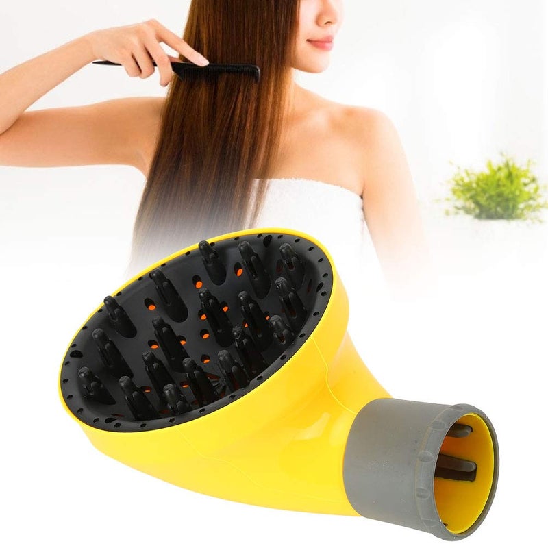 woobles Hair Diffuser Professional Blow Dryer Diffuser For Curly Wave Thick and Nature Hair Profession Blow Dryer Diffuser Attachment Use Honeycomb Element(Yellow) - Image 3