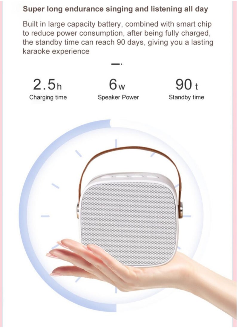 Karaoke Portable Wireless Bluetooth Speakers with Microphone One Click Original Vocal Elimination Auto Connection at Startup Ideal for Family Gatherings and Entertainment