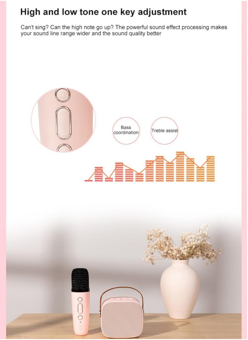 Karaoke Portable Wireless Bluetooth Speakers with Microphone One Click Original Vocal Elimination Auto Connection at Startup Ideal for Family Gatherings and Entertainment