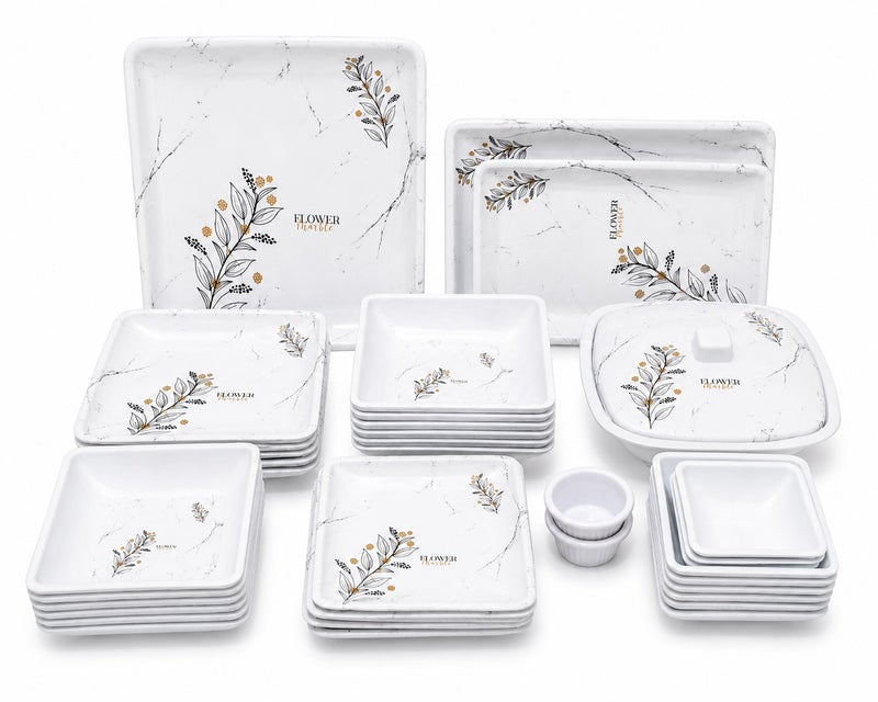 square melamine set, 40 pieces - Image 2