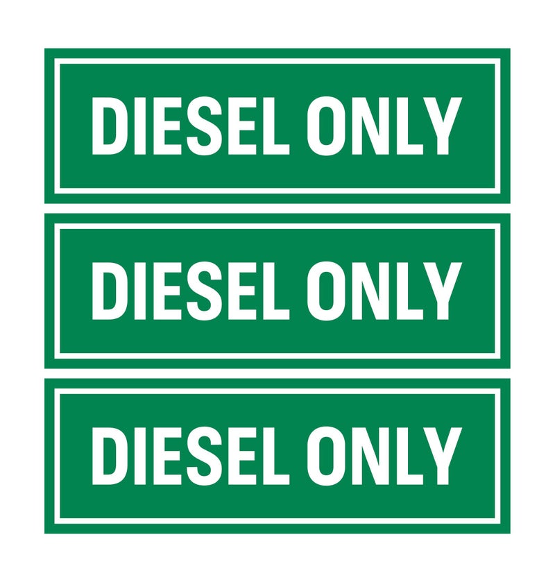 Sutter Signs 3pc Diesel Only Stickers for Fuel Tank Weatherproof Adhesive Decals for Trucks Tractors Fuel Cans Gas Caps