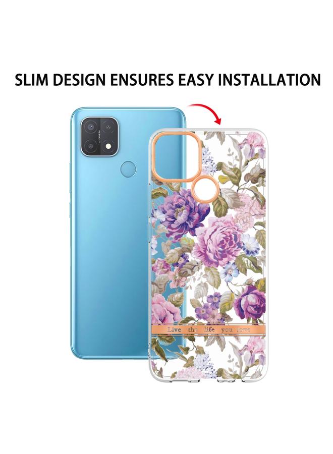 S-TOP Case For OPPO A15 / A15S Flowers and Plants Series IMD TPU Phone Case - Image 5