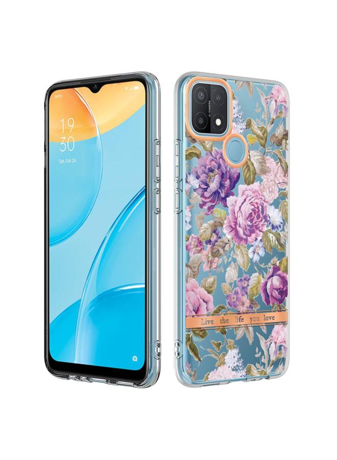 S-TOP Case For OPPO A15 / A15S Flowers and Plants Series IMD TPU Phone Case - Image 1