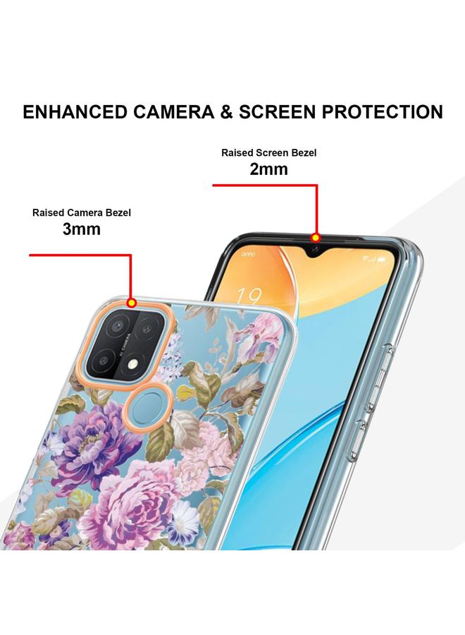 S-TOP Case For OPPO A15 / A15S Flowers and Plants Series IMD TPU Phone Case - Image 4