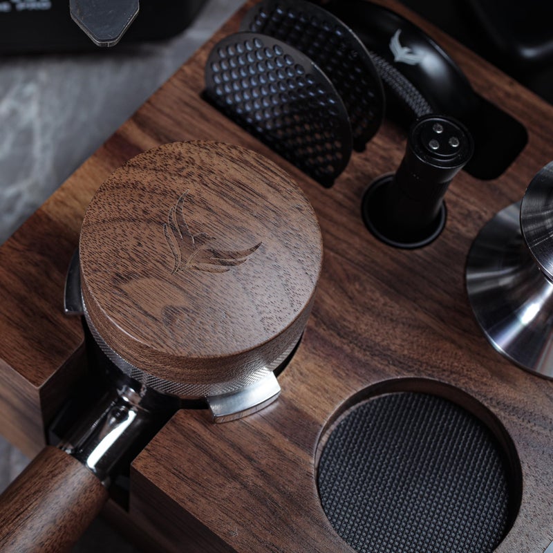 KNODOS 54mm Espresso Distribution Tool Walnut Coffee Distributor Adjustable Depth Stainless Steel Espresso Leveler Compatible with Breville Espresso Machines - Image 5