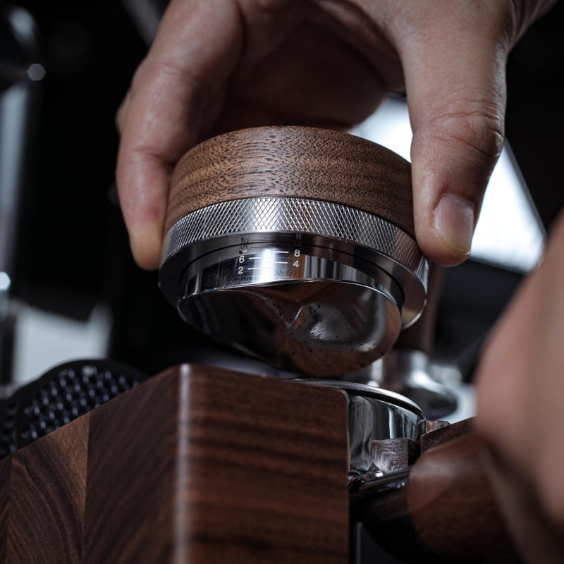 KNODOS 54mm Espresso Distribution Tool Walnut Coffee Distributor Adjustable Depth Stainless Steel Espresso Leveler Compatible with Breville Espresso Machines - Image 2