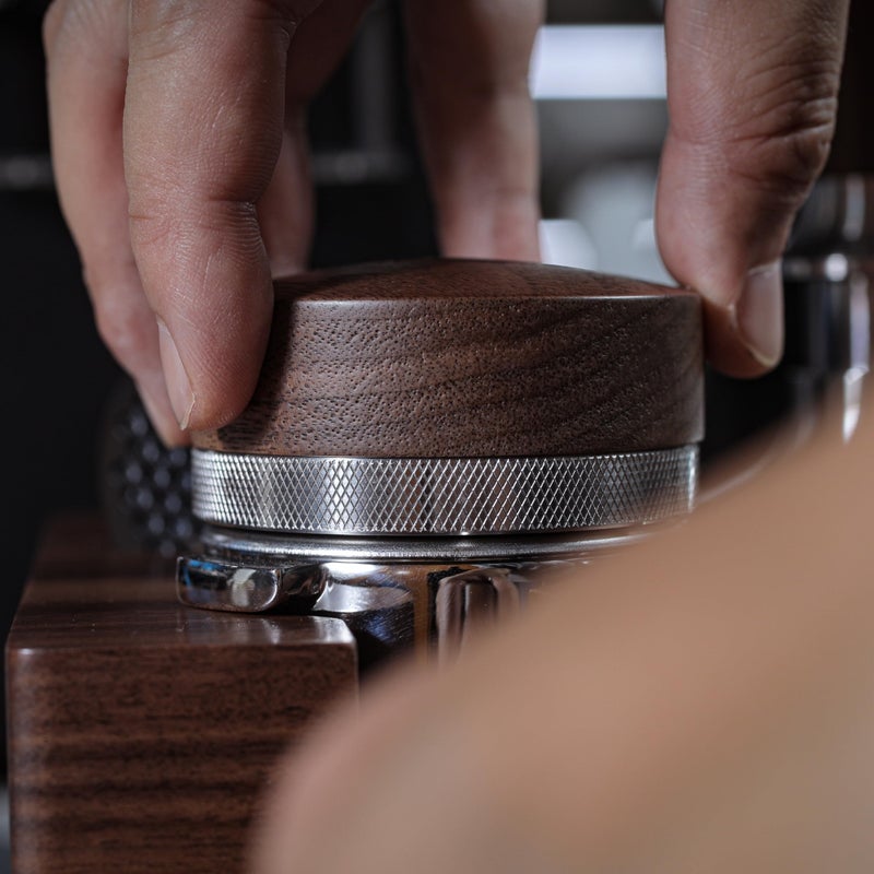 KNODOS 54mm Espresso Distribution Tool Walnut Coffee Distributor Adjustable Depth Stainless Steel Espresso Leveler Compatible with Breville Espresso Machines - Image 3
